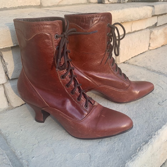 Oak Tree Farms Shoes - Oak Tree Farms Eleanor Cognac Boots Sz 7